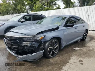 2022 Honda Accord Sedan Sport SE with VIN 1HGCV1F41NA011168, listed as a Copart auction lot 66585994 with 62,567 mi miles and Salvage Title. Bid and sale history available at carsss.com. Image 1.