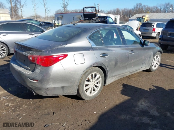 2015 Infiniti Q50 Premium with VIN JN1BV7AP4FM334762, listed as a IAAI auction lot 41443049 with 99,519 mi miles. Bid and sale history available at carsss.com. Image 4.