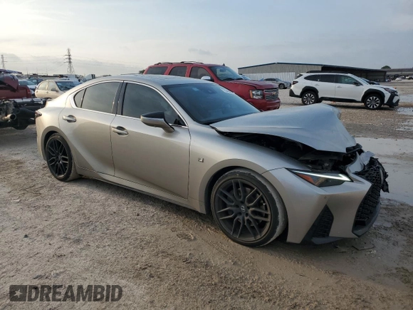 2023 Lexus IS 350 F Sport with VIN JTHGZ1B24P5071822, listed as a Copart auction lot 54992915 with 17,833 mi miles and Salvage title. Bid and sale history available at DreamBid. Image 4.