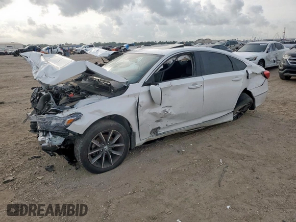2021 Honda Accord EX-L with VIN 1HGCV1F51MA059843, listed as a Copart auction lot 58051255 with 35,719 mi miles and Salvage title. Bid and sale history available at DreamBid. Image 1.