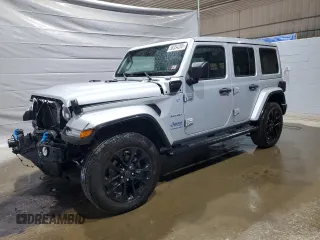 2024 Jeep Wrangler Sahara with VIN 1C4RJXP60RW356644, listed as a Copart auction lot 58354205 with 4,878 mi miles and Salvage title. Bid and sale history available at DreamBid. Image 1.
