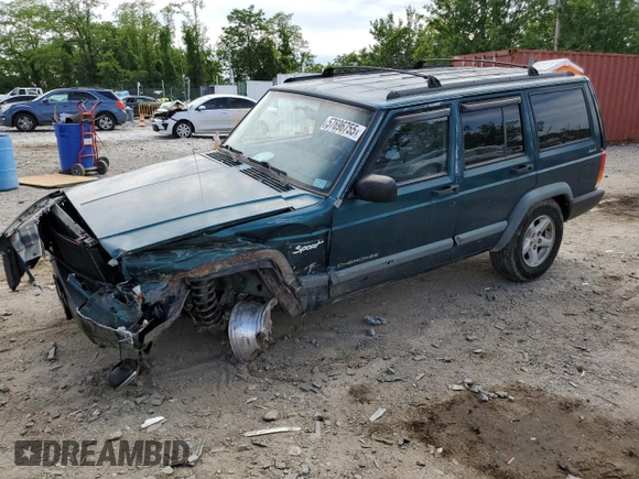 1998 Jeep Cherokee Sport z VIN 1J4FJ68S4WL101110, wystawiony jako Copart lot #57696755 z przebiegiem 218 254 mil mil oraz Szkoda całkowita • Salvage title. Historia ofert i sprzedaży dostępna na DreamBid. Obrazek 1.