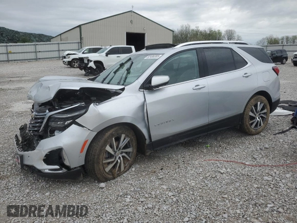 2022 Chevrolet Equinox Premier with VIN 2GNAXXEV2N6126007, listed as a Copart auction lot 53486305 with 70,123 mi miles and Salvage title. Bid and sale history available at DreamBid. Image 1.