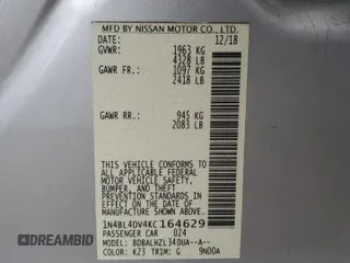 2019 Nissan Altima 2.5 SV with VIN 1N4BL4DV4KC164629, listed as a Copart auction lot 43069195 with 83,443 mi miles and Salvage Title. Bid and sale history available at carsss.com. Image 12.