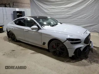 2022 Genesis G70 3.3T with VIN KMTG54TEXNU103314, listed as a Copart auction lot 50079415 with 46,603 mi miles and Salvage Title. Bid and sale history available at DreamBid. Image 4.