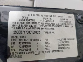 2008 Suzuki XL7 z VIN 2S3DB717386109752, wystawiony jako IAAI lot #41643550 z przebiegiem 216 041 mil mil oraz . Historia ofert i sprzedaży dostępna na DreamBid. Obrazek 9.