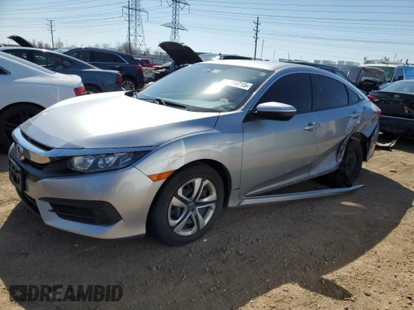2016 Honda Civic Sedan LX with VIN 2HGFC2F56GH558281, listed as a Copart auction lot 52154715 with 70,092 mi miles and Salvage Title. Bid and sale history available at carsss.com. Image 1.