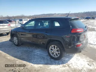 2015 Jeep Cherokee Sport with VIN 1C4PJMAB4FW588042, listed as a Copart auction lot 45660385 with 186,455 mi miles and Salvage Title. Bid and sale history available at carsss.com. Image 2.