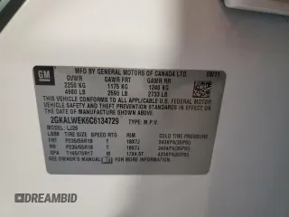 2012 GMC Terrain SLT-2 with VIN 2GKALWEK6C6134729, listed as a Copart auction lot 51848035 with 123,171 mi miles and Salvage title. Bid and sale history available at DreamBid. Image 13.