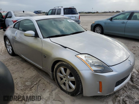 2003 Nissan 350Z with VIN JN1AZ34D53T119693, listed as a Copart auction lot 74850044 with Not Provided miles and Salvage Title. Bid and sale history available at DreamBid. Image 4.