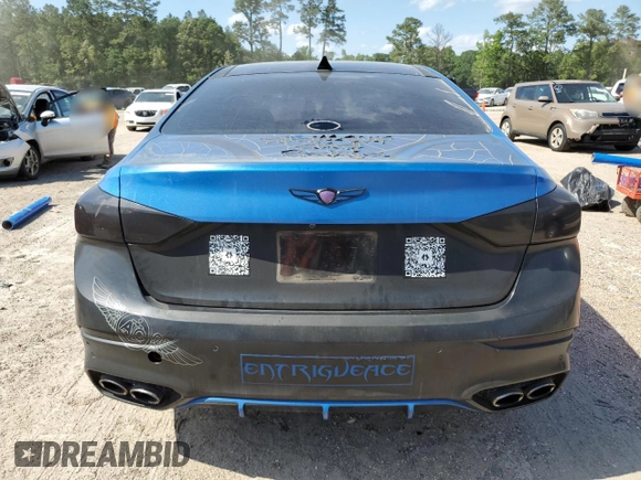 2018 Genesis G80 Sport z VIN KMHGN4JB2JU223881, wystawiony jako Copart lot #56557435 z przebiegiem Nie podano mil oraz Szkoda całkowita • Salvage title. Historia ofert i sprzedaży dostępna na DreamBid. Obrazek 6.