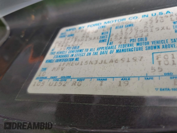 1988 Ford Bronco XL с VIN 1FMEU15N3JLA69197, выставлен на аукционе IAAI как лот 42082657 с пробегом 287 213 миль миль и . История ставок и продаж доступна на DreamBid. Изображение 9.