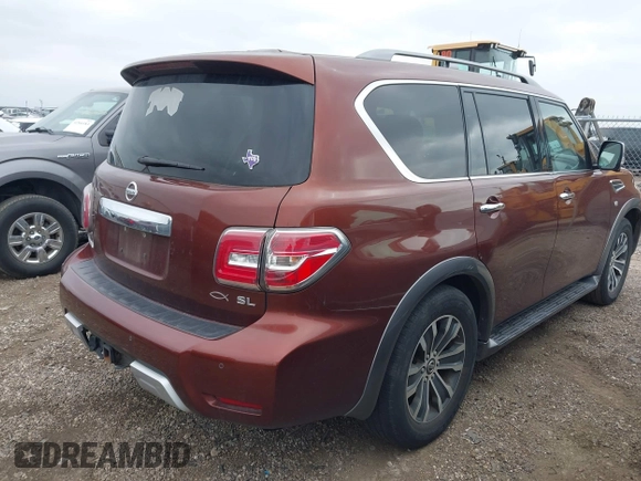 2018 Nissan Armada SL with VIN JN8AY2ND7J9050528, listed as a IAAI auction lot 41525232 with 106,179 mi miles and . Bid and sale history available at DreamBid. Image 4.