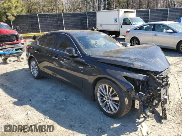 2019 Infiniti Q50 Luxe with VIN JN1EV7AR6KM553747, listed as a Copart auction lot 45784085 with Not Provided miles and Salvage Title. Bid and sale history available at carsss.com. Image 4.