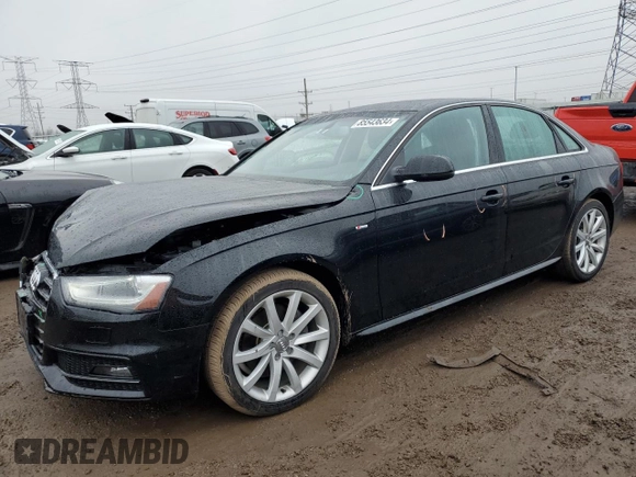 2014 Audi A4 Premium with VIN WAUBFAFL8EN028621, listed as a Copart auction lot 85543634 with 44,041 mi miles and Salvage Title. Bid and sale history available at carsss.com. Image 1.