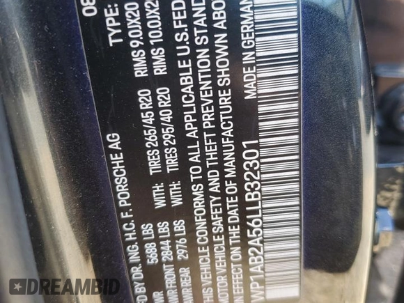 2020 Porsche Macan S с VIN WP1AB2A56LLB32301, выставлен на аукционе Copart как лот 47292645 с пробегом 54 715 миль миль и Списание • Salvage title. История ставок и продаж доступна на DreamBid. Изображение 13.