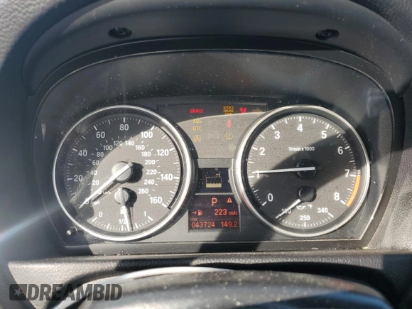 2011 BMW 3 Series 335i with VIN WBADX7C52BE581520, listed as a Copart auction lot 46274205 with 43,724 mi miles and Salvage Title. Bid and sale history available at carsss.com. Image 9.