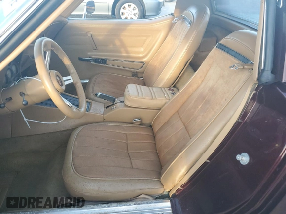 1972 Chevrolet Corvette with VIN 1Z37K2S525523, listed as a Copart auction lot 74986234 with 44,725 mi miles and Salvage title. Bid and sale history available at DreamBid. Image 7.