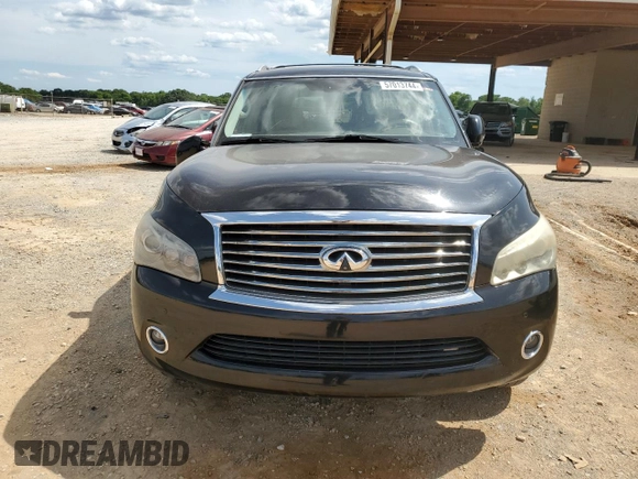 2011 Infiniti QX56 7-passenger with VIN JN8AZ2NE9B9005601, listed as a Copart auction lot 57013744 with 223,590 mi miles and Clean Title. Bid and sale history available at carsss.com. Image 5.