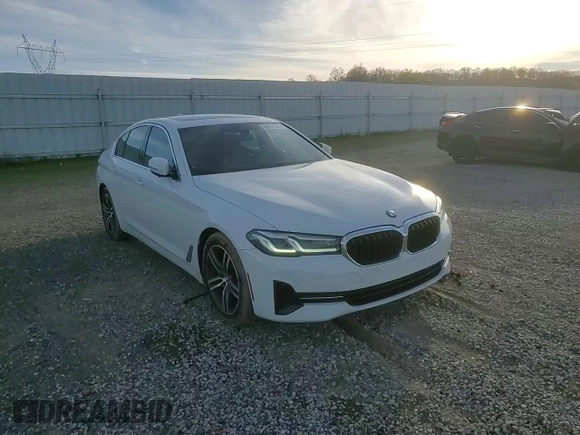2021 BMW 5 Series 530i xDrive with VIN WBA13BJ09MWW90983, listed as a Copart auction lot 46857235 with 34,831 mi miles and Salvage Title. Bid and sale history available at carsss.com. Image 10.