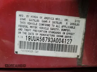 2003 Acura TL w/Navigation System with VIN 19UUA56793A004127, listed as a Copart auction lot 53034165 with 246,969 mi miles and Salvage Title. Bid and sale history available at carsss.com. Image 12.
