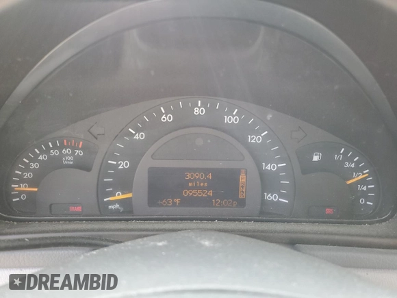 2003 Mercedes-Benz C 240 with VIN WDBRF61JX3A513527, listed as a Copart auction lot 49860405 with 95,524 mi miles and Salvage title. Bid and sale history available at DreamBid. Image 9.