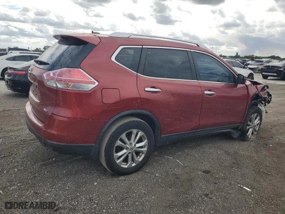 2015 Nissan Rogue SV with VIN KNMAT2MT5FP557238, listed as a Copart auction lot 50350945 with 221,508 mi miles and Salvage Title. Bid and sale history available at carsss.com. Image 3.