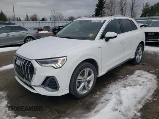 2020 Audi Q3 S line Prestige with VIN WA1FECF31L1119652, listed as a Copart auction lot 83328924 with 36,526 mi miles and Non Repairable. Bid and sale history available at carsss.com. Image 1.