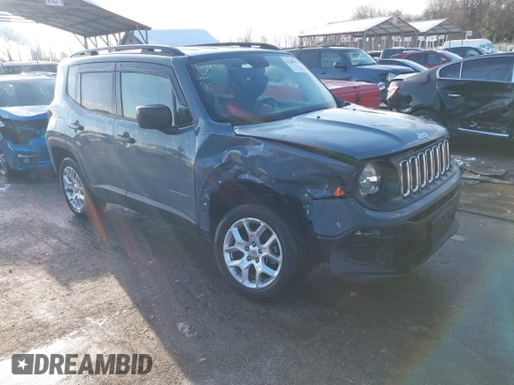 2018 Jeep Renegade Sport with VIN ZACCJBAB1JPJ06259, listed as a IAAI auction lot 41249932 with 42,789 mi miles and . Bid and sale history available at DreamBid. Image 1.