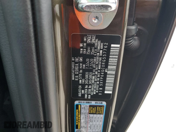 2024 Kia Telluride S with VIN 5XYP64GC0RG557762, listed as a Copart auction lot 43327125 with 2,407 mi miles and Salvage Title. Bid and sale history available at carsss.com. Image 15.