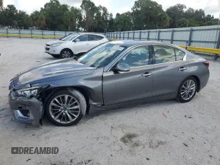 2019 Infiniti Q50 Luxe with VIN JN1EV7AP4KM511687, listed as a Copart auction lot 59692335 with 41,851 mi miles and Non repairable. Bid and sale history available at DreamBid. Image 1.