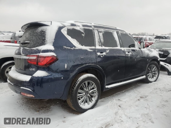 2018 Infiniti QX80 with VIN JN8AZ2NE5J9191376, listed as a Copart auction lot 88046885 with 79,076 mi miles and Salvage title. Bid and sale history available at DreamBid. Image 3.