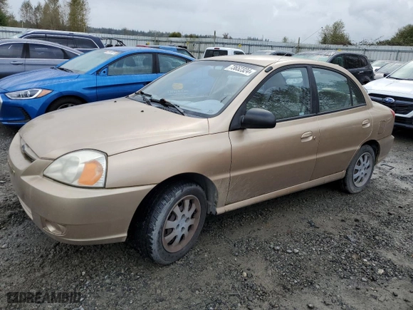 2005 Kia Rio with VIN KNADC125256398384, listed as a Copart auction lot 73652324 with 129,624 mi miles and Clean Title. Bid and sale history available at carsss.com. Image 1.