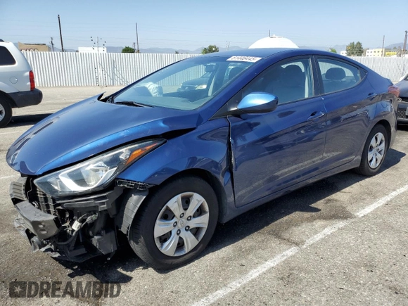2016 Hyundai Elantra SE with VIN 5NPDH4AE9GH720826, listed as a Copart auction lot 61446445 with 109,305 mi miles and Salvage title. Bid and sale history available at DreamBid. Image 1.