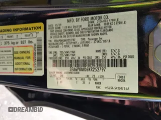 2019 Ford Fusion SEL with VIN 3FA6P0MU6KR252797, listed as a IAAI auction lot 41994504 with 106,029 mi miles and . Bid and sale history available at DreamBid. Image 9.