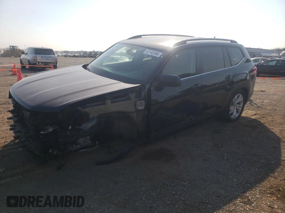 2021 Volkswagen Atlas SE with VIN 1V2JP2CA1MC585383, listed as a Copart auction lot 62145184 with 43,840 mi miles and Salvage title. Bid and sale history available at DreamBid. Image 1.