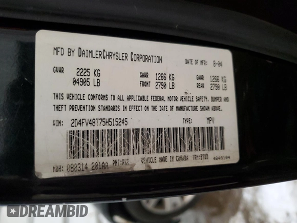 2005 Dodge Magnum z VIN 2D4FV48T75H515245, wystawiony jako Copart lot #88523005 z przebiegiem 150 158 mil mil oraz Szkody całkowita. Historia ofert i sprzedaży dostępna na DreamBid. Obrazek 12.