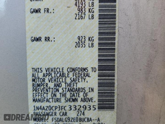 2015 Nissan LEAF S with VIN 1N4AZ0CP3FC332935, listed as a Copart auction lot 44052215 with 111,104 mi miles and Clean Title. Bid and sale history available at DreamBid. Image 12.