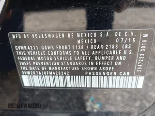 2015 Volkswagen Jetta S с VIN 3VW2K7AJ6FM428242, выставлен на аукционе IAAI как лот 42193282 с пробегом 150 902 миль миль и . История ставок и продаж доступна на DreamBid. Изображение 9.