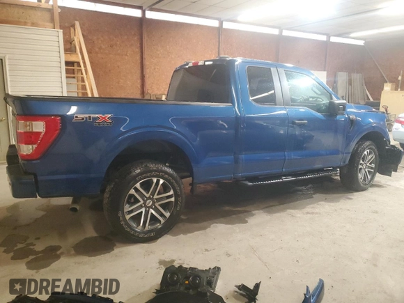 2022 Ford F-150 XL z VIN 1FTEX1EP7NFC10239, wystawiony jako Copart lot #57776525 z przebiegiem 46 980 mil mil oraz Szkoda całkowita • Salvage title. Historia ofert i sprzedaży dostępna na DreamBid. Obrazek 3.