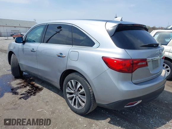 2016 Acura MDX w/Tech with VIN 5FRYD4H47GB039491, listed as a IAAI auction lot 42025711 with 124,491 mi miles. Bid and sale history available at carsss.com. Image 3.