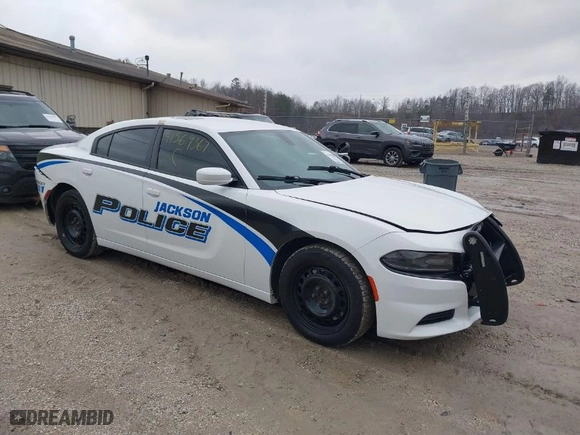 2019 Dodge Charger Police with VIN 2C3CDXKT4KH600766, listed as a IAAI auction lot 41569367 with NaN miles. Bid and sale history available at carsss.com. Image 1.