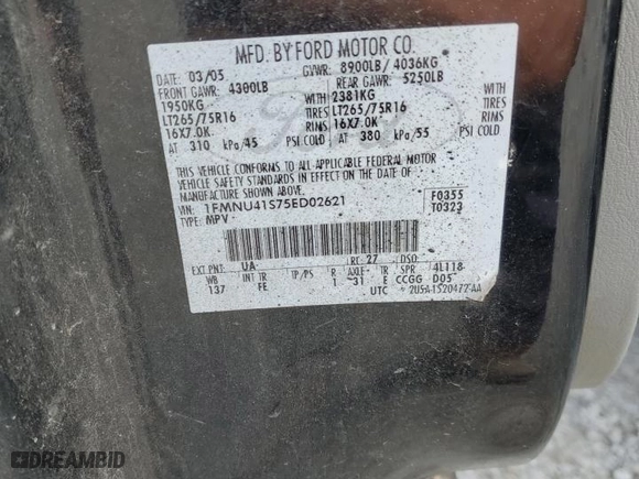 2005 Ford Excursion Special Serv with VIN 1FMNU41S75ED02621, listed as a Copart auction lot 70396264 with 282,111 mi miles and Salvage Title. Bid and sale history available at carsss.com. Image 12.