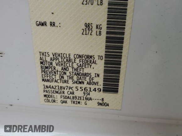 2023 Nissan LEAF S with VIN 1N4AZ1BV7PC556149, listed as a Copart auction lot 54607865 with 5,327 mi miles and Salvage Title. Bid and sale history available at DreamBid. Image 13.