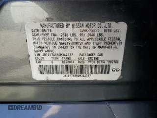 2016 Infiniti Q50 Premium with VIN JN1EV7AR8GM342377, listed as a Copart auction lot 50598545 with 91,556 mi miles and Salvage Title. Bid and sale history available at DreamBid. Image 12.