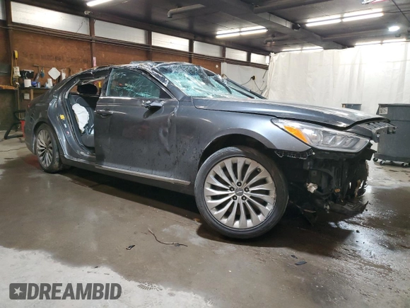 2019 Genesis G90 Premium with VIN KMTF34JA9KU056726, listed as a Copart auction lot 47019805 with Not Provided miles and Salvage Title. Bid and sale history available at DreamBid. Image 4.