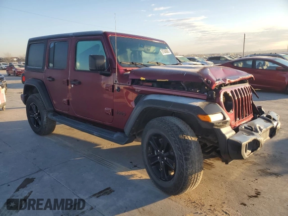 2021 Jeep Wrangler Unlimited 80th Anniversary with VIN 1C4HJXDN9MW596033, listed as a Copart auction lot 87640685 with 14,633 mi miles and Salvage title. Bid and sale history available at DreamBid. Image 4.