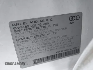 2013 Audi allroad Premium Plus with VIN WA1UFAFL8DA139987, listed as a IAAI auction lot 40978375 with 92,862 mi miles. Bid and sale history available at carsss.com. Image 9.