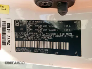 2014 Toyota Sienna L with VIN 5TDZK3DC9ES504168, listed as a Copart auction lot 53580095 with 253,688 mi miles and Salvage Title. Bid and sale history available at carsss.com. Image 13.