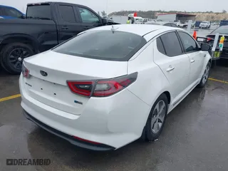 2014 Kia Optima Hybrid LX with VIN KNAGM4AD8E5067173, listed as a IAAI auction lot 41937734 with 121,209 mi miles. Bid and sale history available at carsss.com. Image 4.
